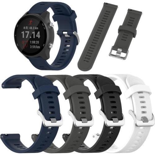 ALLOYSEED Replacement Soft Silicone Smart Watch Strap Watchband Bracelet for Garmin Forerunner 245M/245 Smartwatch Belt Straps