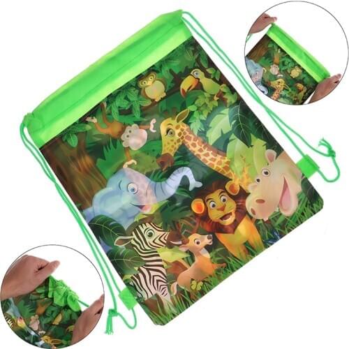 1pc Animal Drawstring Bag School Backpack For Boy Girls Satchel Bundle Rucksack