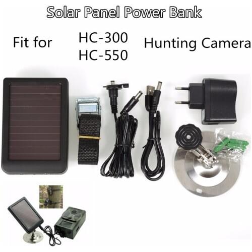 Suntekcam HC300M HC350M HC550M HC550G HC700G Panel de energía Solar externo cargador para trampas de foto de cámara de caza fuen