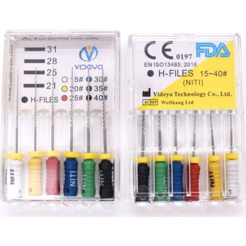 Dentist Materials Niti H Files 25mm / 21mm Endondontic Root Canal Handuse Files Dental Tools Flexible