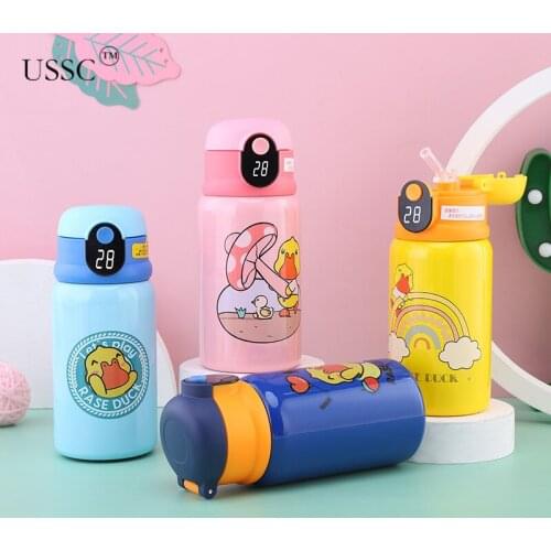 USSC 316 Stainless Steel Vacuum Cup Vacuum Flasks Led Touch Temperature Display Childrens Pot Cute Cartoon Water Cup HZ046