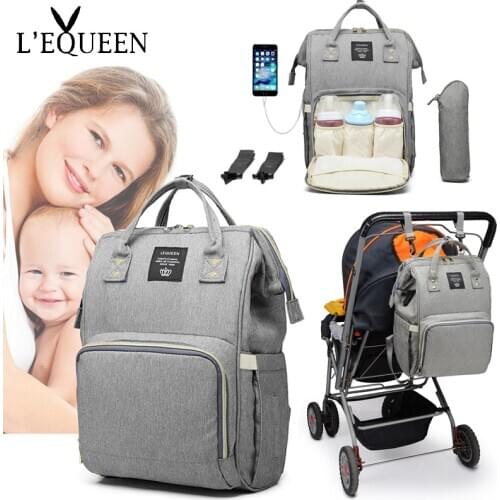 Lequeen Mummy Bag Diaper Bag Baby Care Large Capacity Mom Backpack Mummy Maternity Wet Bag Waterproof Baby Pregnant Bag