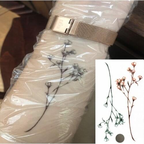 Water Transfer Tattoo Tree Branch lavender flower tattoo Body Art Waterproof Temporary fake Tattoo for adults Couples