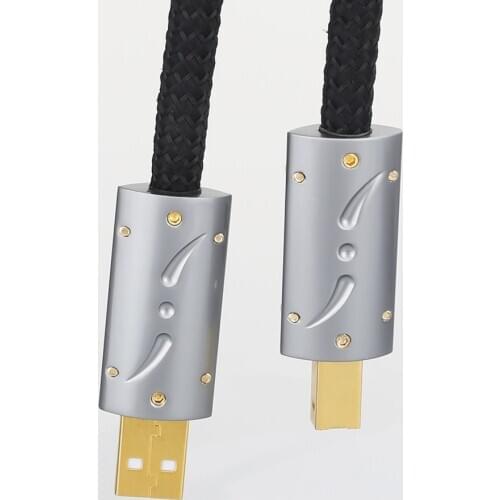 2020 Viborg UC01 HI-End Silver Plated OFC USB Audio Cable Audiophile USB AB A-B DAC Gold plating DAC Decoder Printer Data cable