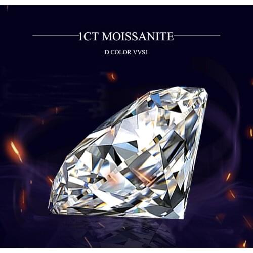 Szjinao Real 1.0ct 6.5mm D Color Moissanite Diamond Jewelry Round Shape Loose Gemstones Stones For Diamond Ring With Certificate