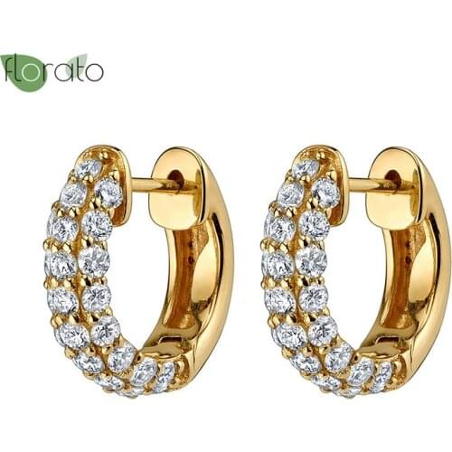 YUXINTOME 925 Sterling Silver Ear Buckle Colorful Zircon French Micro Pave CZ Hoop Earrings For Women Wedding Fine Jewerly Gift