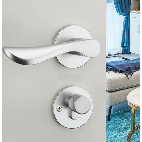 Indoor Lock Door Hand Lock Solid Wood Lock Have White Space Aluminum Holding Hand Lock Bedroom Alumina