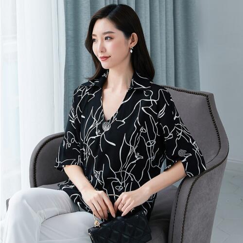Womens Shirts Plus Size Blouse Women Fashion Print Chiffon Blouses Womens Shirt Blusas Mujer De Moda 2020 Tops