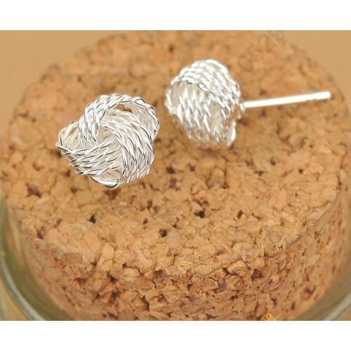 Free Shipping 925 Sterling Silver Elegant Flower Stud Earrings For Woman Wedding Party Jewelry Gift Nickle Lead Free