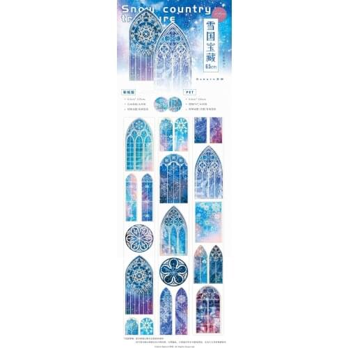 1 Loop 6.5cm x 125cm Snow Treasure Star Window Washi Masking Tape Reborn Decoration