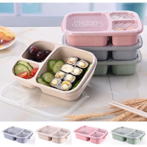 1 x Non-pollution Wheat Microwave Bento Lunch Box Picnic Food Container Storage Box 4 Colors