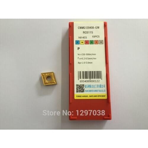 10pcs CNC carbide blade CNMG120408-GM-RC6115,Low linear velocity continuous cutting Hard a little of Steel parts Better effect