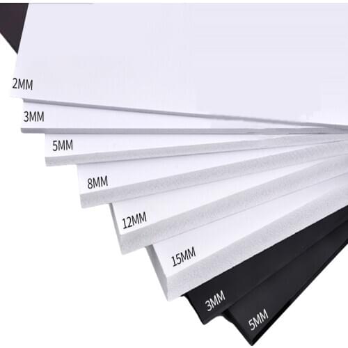 5pcs/lot PVC Foam Board Plastic Model Construction Model White Black Color Foamboadrd Plate1mm 2mm 3mm 5mm 7mm 8mm 9mm thickness