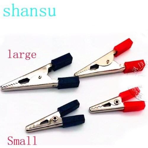 5pcs 30mm 45mm Plastic Handle Test Probe Metal Alligator Clips Electrical Diy Test Leads Wire Jumper 35mm 50mm