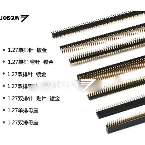 5pcs spacing 1.27MM Double row single row 1*40P 50P 2*40P50P straight needle Curved needle SMD gold-plated row female
