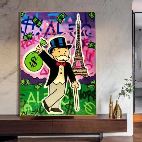 Alec Monopoly Graffiti Street Pop Art Money Poster Canvas Painting Print On Wall Picture For Living Room Home Decor