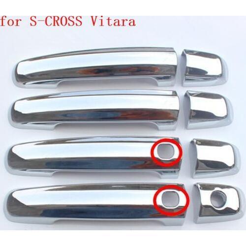 Car Accessories ABS Chrome Car Door Handles Bowl Cover Trim Door Handle Trim for Suzuki Vitara 2015 2016 2017 2018 Car styling