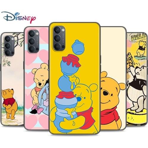 Winnie The Pooh Soft Black Silicone Cover For OPPO Reno 5 Pro+ 3 4 Lite F SE Z Pro 4G 5G Phone Case Shell