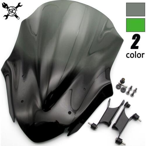 Motorcycle Black WindScreen Windshield Viser VIsor new style Fits For Kawasaki Z900 2017 Double Bubble