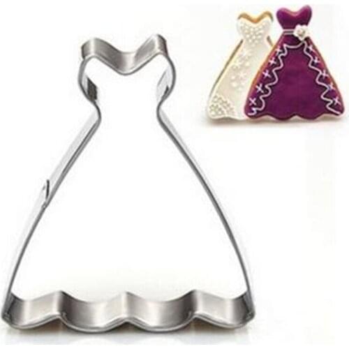 DIY Biscuit Baking Model Cute Princess Skirt Shape Stainless Steel Cookies Mold Kitchen Tools Kitchen Modelling Tools