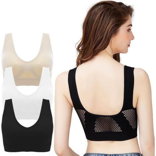 Breathable Sports Bras Women Hollow Out Padded Sports Bra Top M-XXL XXXL Plus Size Gym Running Fitness Yoga Sports Tops