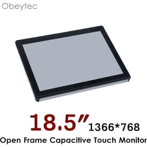18.5" capacitive touch screen monitors for computer, 1366*768, 250nits, VGA DVi HDMI, OB-OPM185