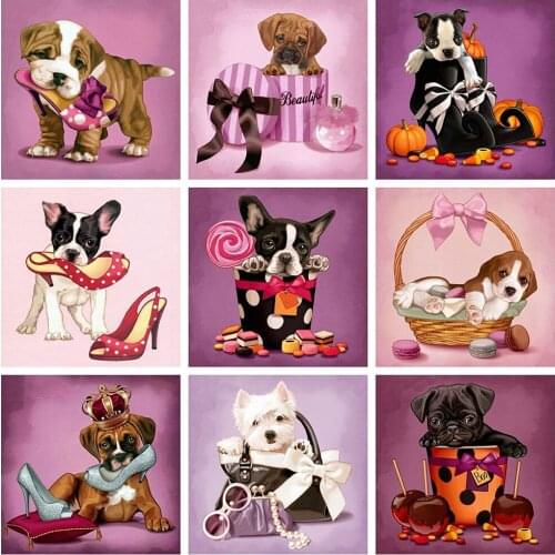 Evershine 5D Diamond Painting Dog Full Square Drill Cross Stitch Embroidery Cartoon Rhinestone Pictures Kids Room Decoration