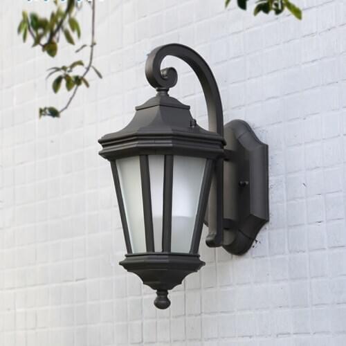 European creative outdoor simple wall lamp octagonal classic room outdoor wall waterproof courtyard balcony aisle lights