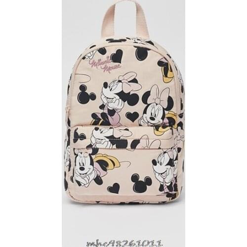 Disney Mickey Mouse Minnie Canvas Backpack Printed School Bags for Teenager Girls Shoulder Bag Mochila Feminina Sac Bags Women