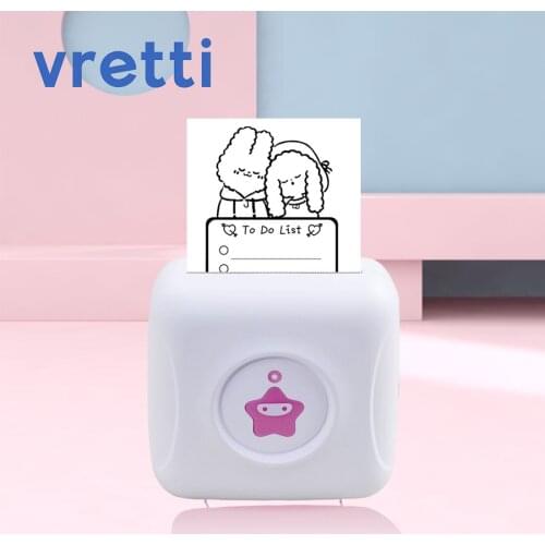 Vretti TP1 Pocket Photo Printer For Mobile Bluetooth Port Support Android/IOS Mini Portable Receipt Printer Thermal Printer