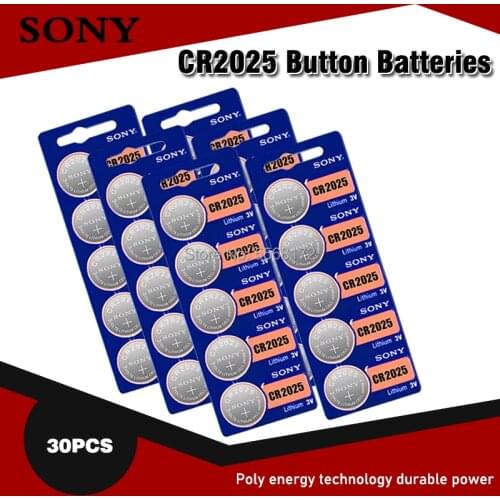 30pcs For sony CR2025 Lithium Battery 3V Original CR2025 2025 button cell coin batteries For Watch Remote Control Calculator