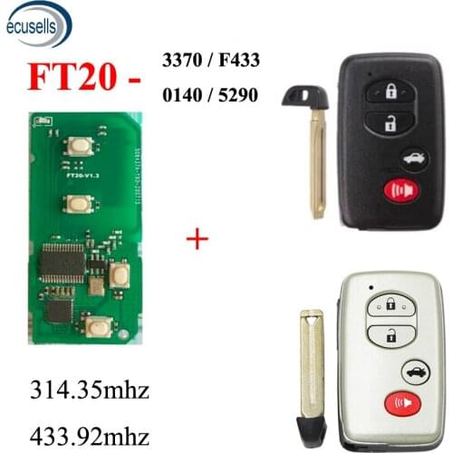 Lonsdor FT20-3370/F433/A433/0140/5290 314/433MHz Car Smart Remote Key for Toyota/Crown/Prodo/Lexus 4D PCB Board work with K518