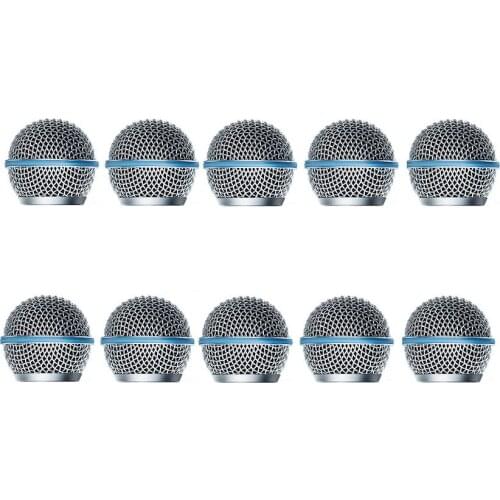 Ball Head Mesh Microphone Grille Mikrofon Fits Shure SM58,Beta58/Beta58A Microphone Bolymic 10 Pack
