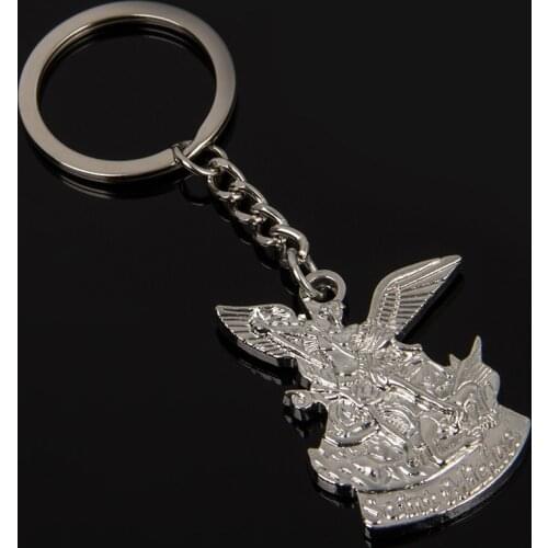 Fashion Keychain Guardian Angel Watching Over Me Pendants DIY Men Jewelry Car Key Chain Ring Holder Souvenir For Gift