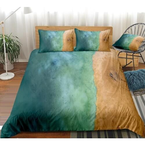Blue Sea Duvet Cover Set Water Blue Nature Bedding Set Ocean Coastal Bedspread Beach Beds set Home Textile Microfiber