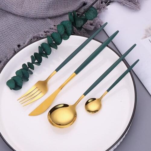 Dinnerware Set 18/10 Stainless Steel Cutlery Set Knife Fork Set Coffee Spoon set Teaspoon Flatware Tableware Kitchen Silverware