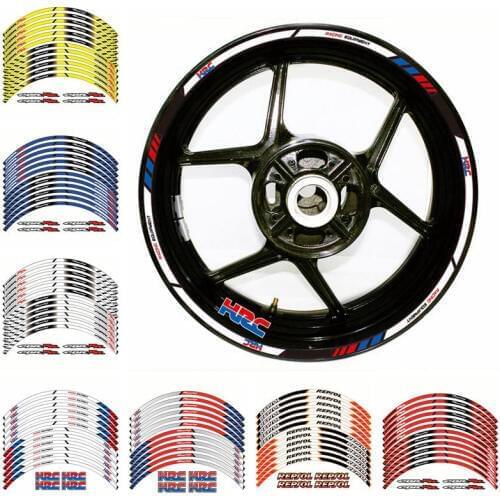 Motorcycle Wheel Decals Stickers Set Rim Stripes Laminated For HONDA