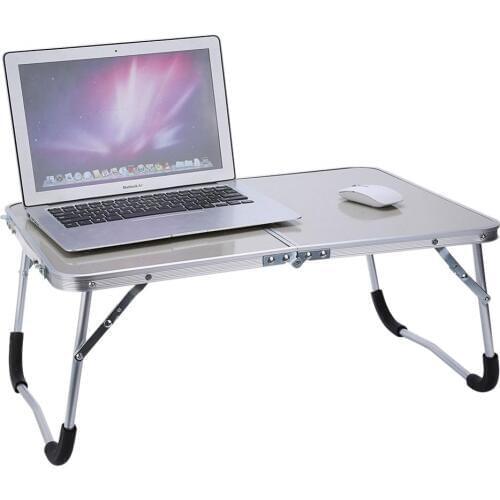GGATC Home Use Adjustable Portable Laptop Table Stand Folding Computer Reading Desk Bed Tray, White