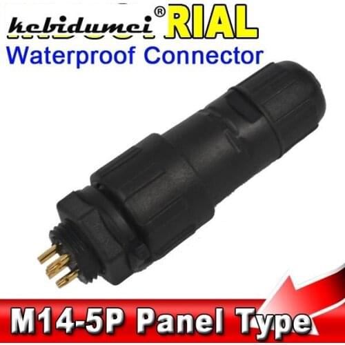 Nylon Shell 5 Pin Waterproof Connector 5Pin IP68 Industrial Panel Type Electrical Cable Wire Adapter Plug