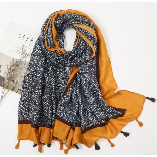 New Spring Autumn Women Scarf Warm Long Hijab Scarves Tassel Ladies Shawls and Wraps Soft Pashmina Bandana Foulard Women Turbans