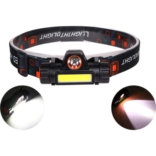 NEW XPE+COB Headlight USB Rechargeable Waterproof Outdoor Work Light Portable Mini Camping Hiking Night Headlamp Lights