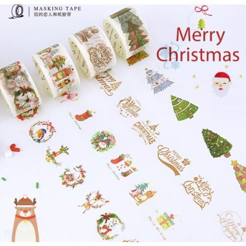 7J201-7J212 New Arrival Merry Christmas Motif Washi Tape Adhesive Tape DIY Scrapbooking Sticker Label Craft Masking Tape