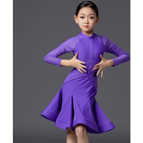 Latin Dance Dress Kids Competition Performance Clothing Children Tango Rumba Cha Cha Samba Salsa Dresses Practice Wear H9168