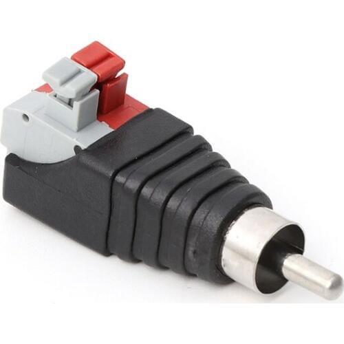 Speaker Wire A/V Cable to Audio Male RCA Connector Adapter Jack Press Terminal