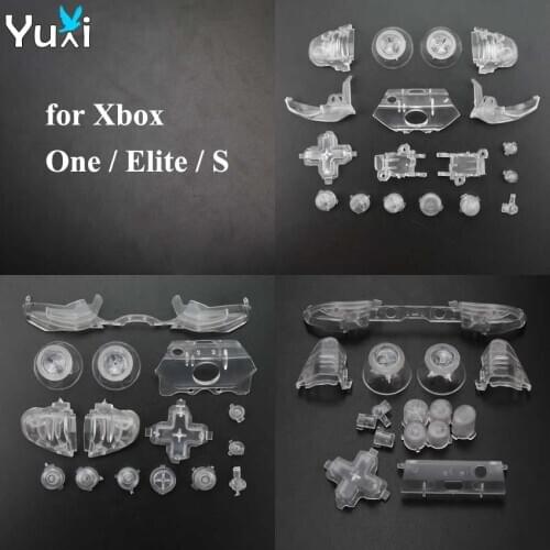 YuXi Clear Plastic Bumper LB RB Trigger Buttons Replacement Part ABXY D-pad Buttons for Xbox One / Elite / S Slim Gamepad