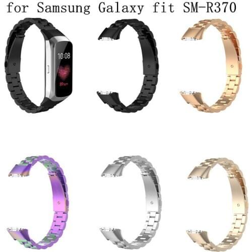 Stainless Steel Smartwatch Strap Band for Samsung Galaxy Fit SM-R370 Replacement Metal Buckle Solid Bracelet Band Accessories