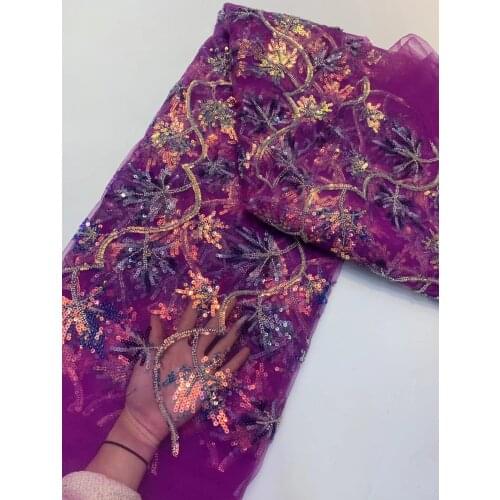 Handmade Bead Lace Latest African Lace Fabric High Quality Embroidery French Nigeria Wedding Sewing Fabric ZX4655