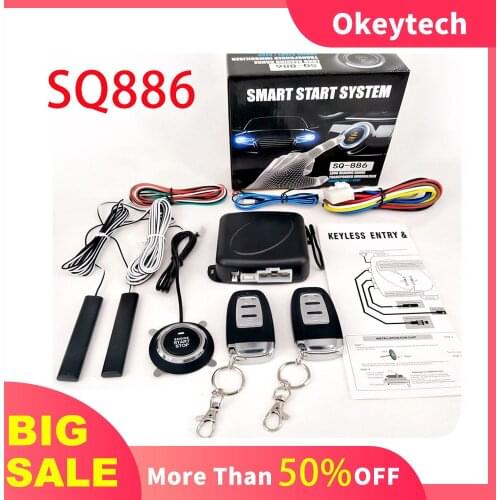 12V Keyless Entry Engine System Remote Starter Stop Alarm System Push One-button Start System Central Door Lock Car Accessories