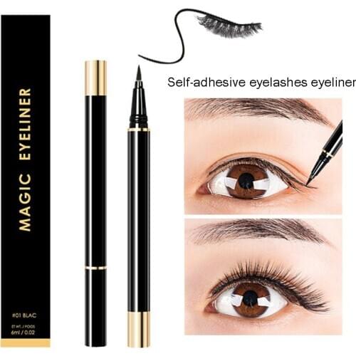 1pcs Magic Self-adhesive Lashes Eyeliner Pencil No Glue Magnetic-free for False Eyelashes Waterproof Liquid Eye Liner Pen Makeup
