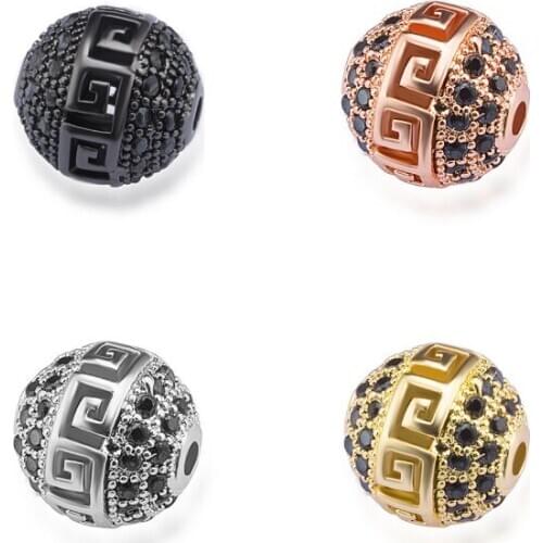 10*mm ball micro pave cz zircon cubic zirconia beads DIY Copper necklace bracelet connectors accessories yhdg2